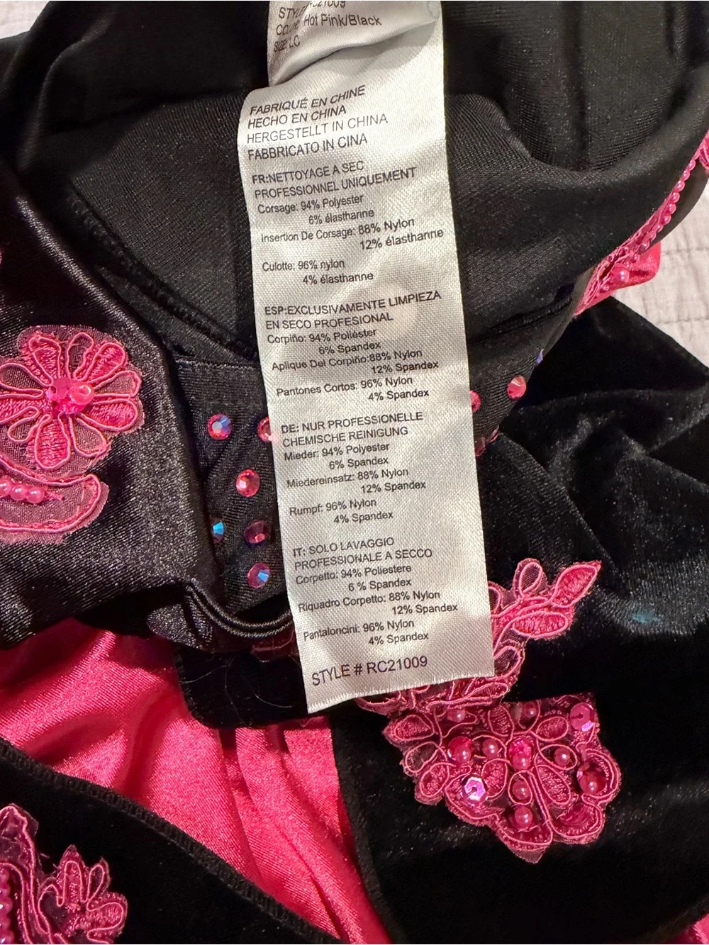 Revolution Dancewear “Crazy In Love” Costume Child Large Hot Pink Black